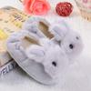 Kids Cartoon Slippers Soft Plush Cute Fuzzy Bedroom Indoor Warm Toddler Baby Boys Girls Non-Slip House Slip on Shoes. (Gray, 5-5.5Years) view 2