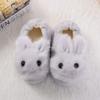 Kids Cartoon Slippers Soft Plush Cute Fuzzy Bedroom Indoor Warm Toddler Baby Boys Girls Non-Slip House Slip on Shoes. (Gray, 5-5.5Years) view 4