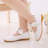 Kids Baby Girls Solid Flower Student Single Soft Dance Princess Shoes Children Wedding Flower Girl Glitter Shoes. (White, 10.5-11Years) view 4