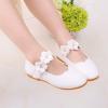 Kids Baby Girls Solid Flower Student Single Soft Dance Princess Shoes Children Wedding Flower Girl Glitter Shoes. (White, 7.5-8Years) view 2