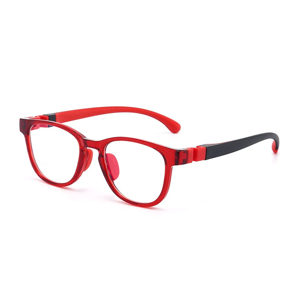 Fantiace Soft Silicone frame Frame Children's Anti-blue Light Glasses Boys And Girls Fashion Kids Myopia Glasses Frame (C6)