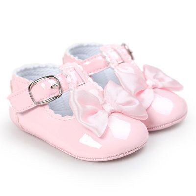 Infant Baby Girls Soft Sole Bowknot Princess Wedding Dress Shoes Toddler Newborn Light Baby Sneaker Shoes. (Pink, 12)