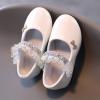 Toddler Babys Solid Dress Shoes Princess Crystal High Heels Party Wedding Flower Kids Girls Shoes for Kids Shoes. (White, 7.5-8Years) view 4