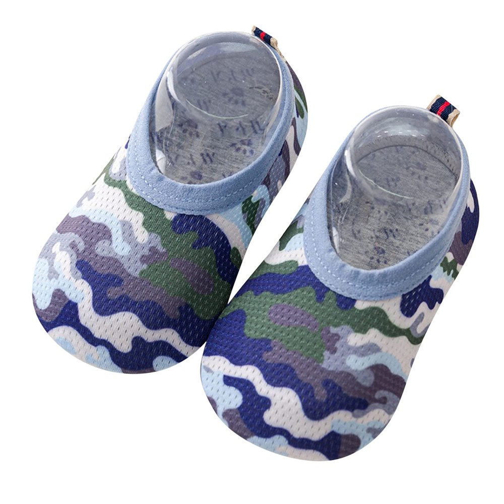 Kids Boys Girls Animal Cartoon Prints Cartoon The Floor Socks Toddlers Baby Infant Barefoot Aqua Socks Non-Slip Shoes. (Blue, M .5)