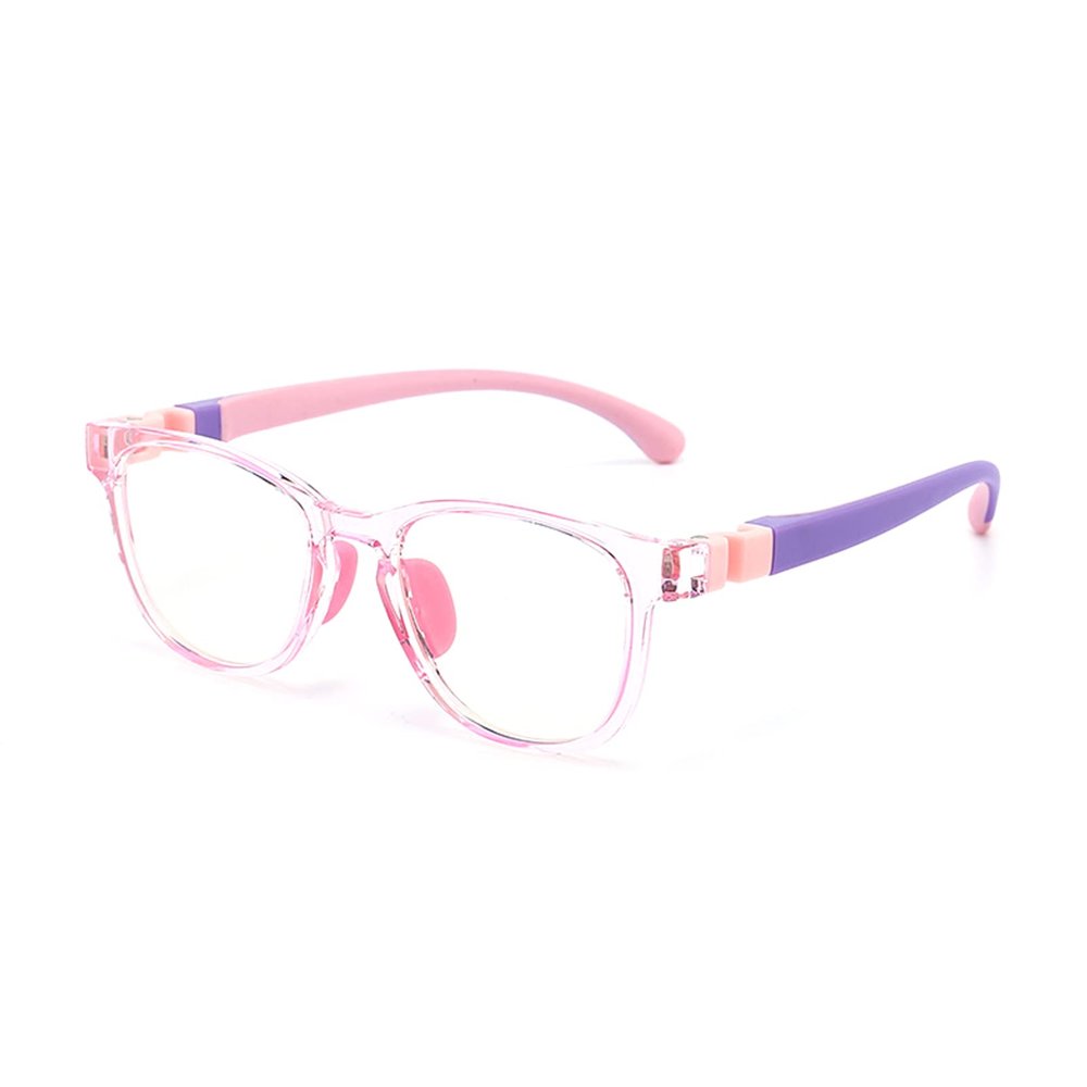 Fantiace Soft Silicone frame Frame Children's Anti-blue Light Glasses Boys And Girls Fashion Kids Myopia Glasses Frame (C2)