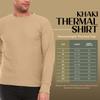 JMR Mens Thermal Shirt Long Sleeve - Heavyweight 100% Cotton Waffle Weave Top, Warm Breathable Base Layer or Standalone Cold Weather Essential (Khaki) view 3
