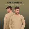 JMR Mens Thermal Shirt Long Sleeve - Heavyweight 100% Cotton Waffle Weave Top, Warm Breathable Base Layer or Standalone Cold Weather Essential (Khaki) view 2