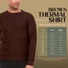 JMR Mens Thermal Shirt Long Sleeve - Heavyweight 100% Cotton Waffle Weave Top, Warm Breathable Base Layer or Standalone Cold Weather Essential (Brown) view 2