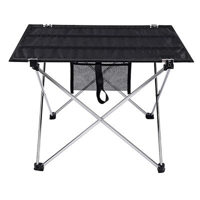 All Aluminum Alloy Folding Camping Tables Outdoor Furniture Picnic Table Ultralight Casual Portable Barbecue Picnic Square Desk,Black