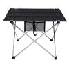 All Aluminum Alloy Folding Camping Tables Outdoor Furniture Picnic Table Ultralight Casual Portable Barbecue Picnic Square Desk,Black view 1