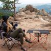 All Aluminum Alloy Folding Camping Tables Outdoor Furniture Picnic Table Ultralight Casual Portable Barbecue Picnic Square Desk,Black view 2