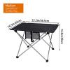 All Aluminum Alloy Folding Camping Tables Outdoor Furniture Picnic Table Ultralight Casual Portable Barbecue Picnic Square Desk,Black view 3