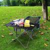 All Aluminum Alloy Folding Camping Tables Outdoor Furniture Picnic Table Ultralight Casual Portable Barbecue Picnic Square Desk,Black view 4
