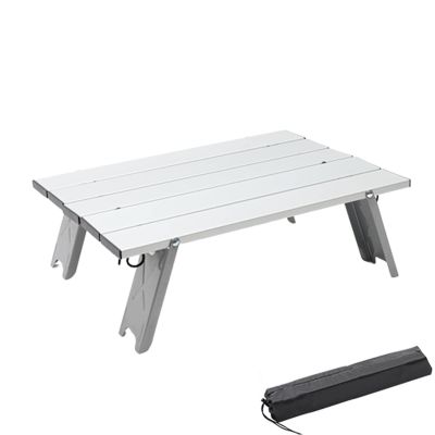 Outdoor Ultralight Mini Table Beach Portable Aluminum Foldable Table for Outdoor Picnic Barbecue Tours Folding Coffee Table Tea Desk,Silver