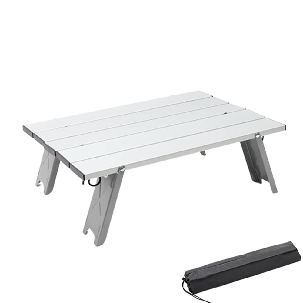 Outdoor Ultralight Mini Table Beach Portable Aluminum Foldable Table for Outdoor Picnic Barbecue Tours Folding Coffee Table Tea Desk,Silver