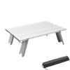Outdoor Ultralight Mini Table Beach Portable Aluminum Foldable Table for Outdoor Picnic Barbecue Tours Folding Coffee Table Tea Desk,Silver view 1