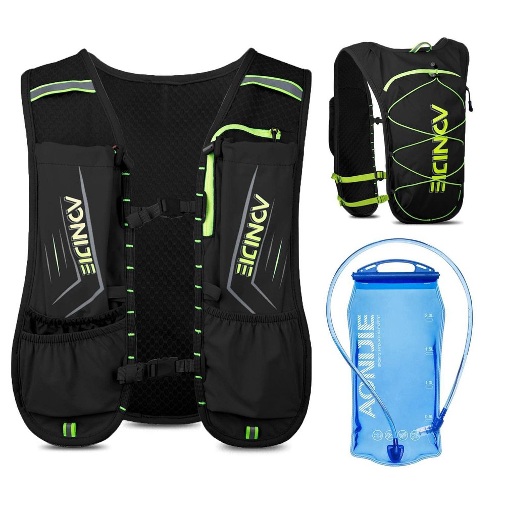 AONIJIE Waterproof and Breathable Running Hydration Vest with 1.5L Bladder, 4.23oz Lightweight Hydration Vest Backpack Fits 6.8" Phones, for Hiking Cycling Race Marathon