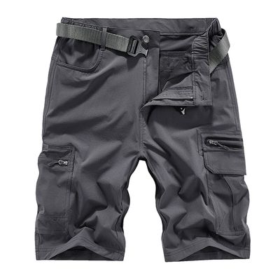 Quick Dry Shorts Casual Men's Exercise Fitness Elastic Workout Hiker Running Gym Utility Short Sports Outdoor Recreation Gear 191# Grey
