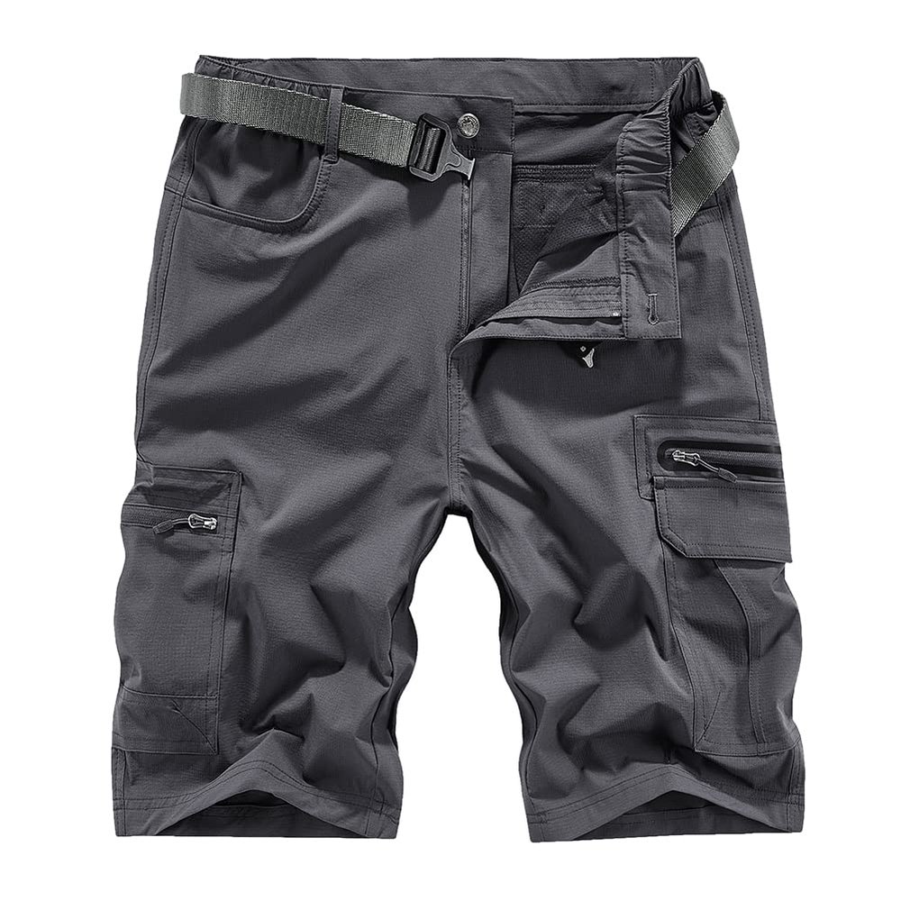 Quick Dry Shorts Casual Men's Exercise Fitness Elastic Workout Hiker Running Gym Utility Short Sports Outdoor Recreation Gear 191# Grey