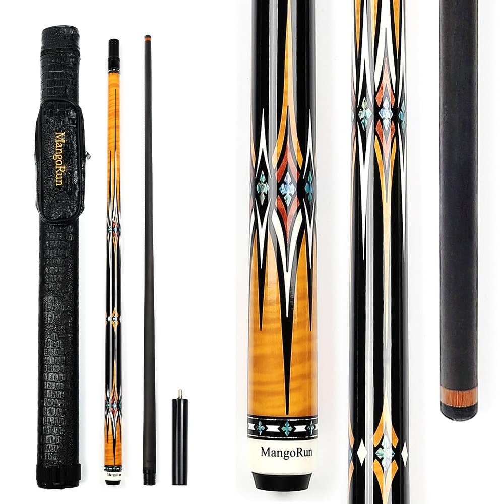 MangoRun Carbon Fiber Pool Cue Stick 12.5mm Low Deflection Billiard Cue Stick Case Set with Little Extension