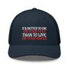 2nd Amendment - It's Better to Die On Your Feet Than to Live On Your Knees Military Patriotic Trucker Cap Mesh Adjustable Hat Navy view 1