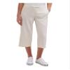 DKNY Womens Tab Front Linen Blend Cropped Pants Ivory 14 view 1