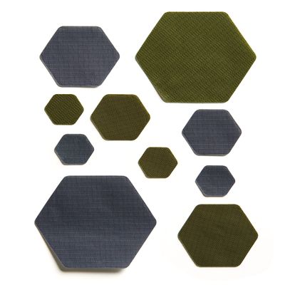 HEX Duo - Two Colour Kits - Hexagonal Down Jacket Self-Adhesive Repair Patches (Olive Green and Dark Gray)