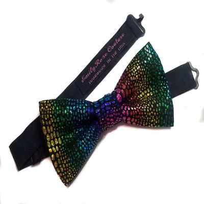 EmilyRose Couture Men's Special Prints Bow Ties (Large, Disco)