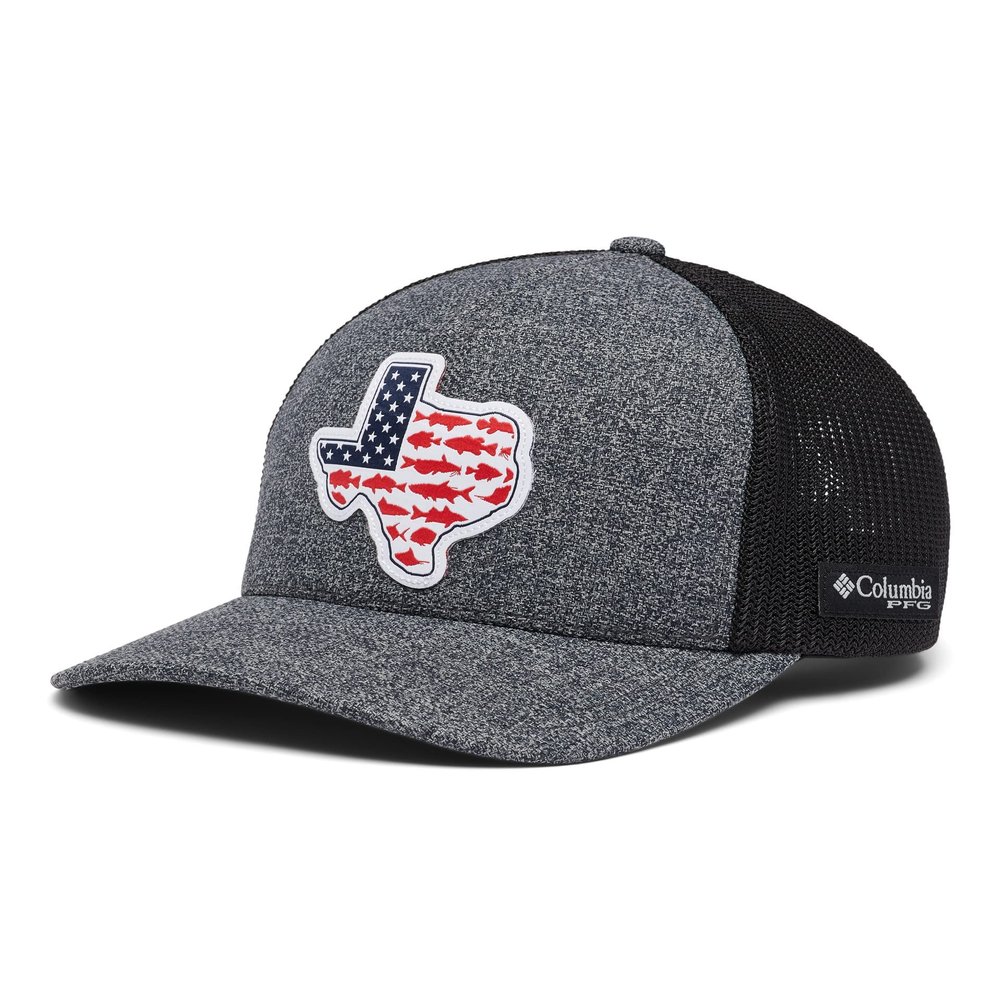 Columbia Unisex PFG Statetriot Mesh Ball Cap, Grill Heather/TX Patch, Large/X-Large