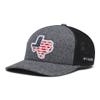 Columbia Unisex PFG Statetriot Mesh Ball Cap, Grill Heather/TX Patch, Large/X-Large view 1