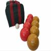 BuyBocceBalls Listing - Made in USA, Premium Quality Engraved Tournament Bocce Set, 998 Grams (2 lbs. 3.2 oz.). Various Bag Colors - 110mm Light Red and Gold Balls, Nylon Bag view 1