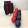 BuyBocceBalls Listing - Made in USA, Premium Quality Engraved Tournament Bocce Set - 110mmLight Red and Blue Balls, Nylon Bag, 998 Grams (2 lbs. 3.2 oz.). Various Bag Colors view 1