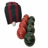 BuyBocceBalls Listing - Made in USA, Premium Quality Engraved Tournament Bocce Set, 998 Grams (2 lbs. 3.2 oz.). Various Bag Colors - 110mm Rustic Orange and Dark Green Balls, Nylon Bag view 1