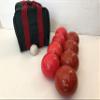 BuyBocceBalls Listing - Made in USA, Premium Quality Engraved Tournament Bocce Set, 998 Grams (2 lbs. 3.2 oz.). Various Bag Colors - 110mm Light Red and Red Balls, Nylon Bag view 2
