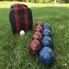 BuyBocceBalls Listing - Made in USA, Premium Quality Engraved Tournament Bocce Set - 110mm Dark Red and Blue Balls, Nylon Bag, 998 Grams (2 lbs. 3.2 oz.). Various Bag Colors view 2