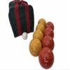 BuyBocceBalls Listing - Made in USA, Premium Quality Engraved Tournament Bocce Set - 110mm Gold and Rustic Orange Balls, Nylon Bag, 998 Grams (2 lbs. 3.2 oz.). Various Bag Colors view 1