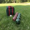 BuyBocceBalls Listing - Made in USA, Premium Quality Engraved Tournament Bocce Set - 110mm Dark Red and Green Balls, Nylon Bag, 998 Grams (2 lbs. 3.2 oz.). Various Bag Colors view 2