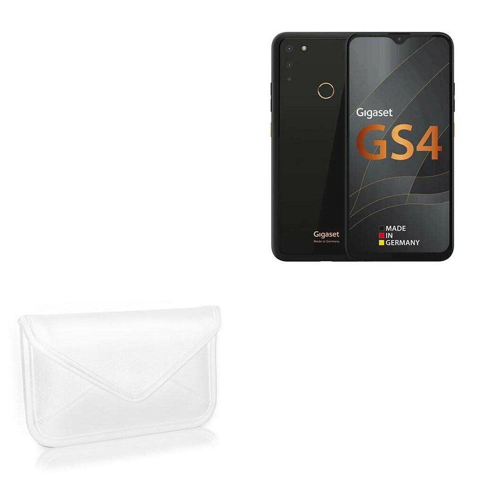 BoxWave Case Compatible with Gigaset GS4 - Elite Leather Messenger Pouch, Synthetic Leather Cover Case Envelope Design - Ivory White