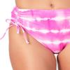 California Waves Juniors' Tie-Dyed High-Waist Bikini Bottoms Pink Small view 4