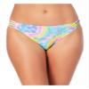 California Waves Juniors' Strappy Side Hipster Bikini Swimsuit Bottoms Tie Dye Medium Blue view 1