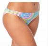 California Waves Juniors' Strappy Side Hipster Bikini Swimsuit Bottoms Tie Dye Medium Blue view 3