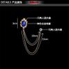 Men's Crystal Brooch Lapel Pin Badge Hanging Chains Collar Brooches Pin for Career Suit Tuxedo of Shirts Tie Hat Scarf for Boyfriend Father Birthday (Champagne) view 2