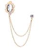 Men's Crystal Brooch Lapel Pin Badge Hanging Chains Collar Brooches Pin for Career Suit Tuxedo of Shirts Tie Hat Scarf for Boyfriend Father Birthday(White) view 1