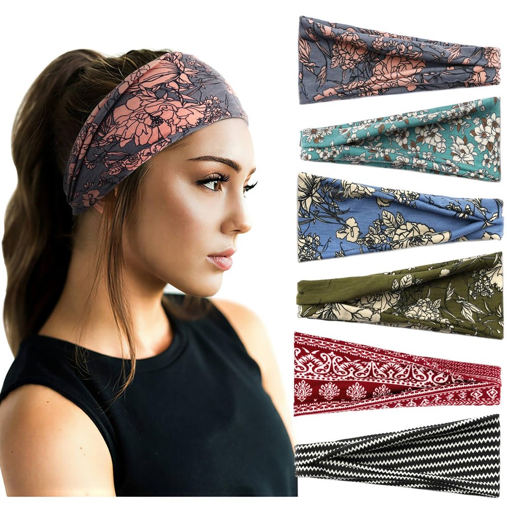 DRESHOW Yoga Sports Headbands for Women Girls Elastic Non-Slip Headband Running Workout Hair Bands Accessories