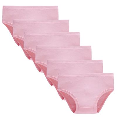 Family Feeling Girls' Cotton Solid Underwear, Assorted Panties (Pack of 6) Pink Size 7 8