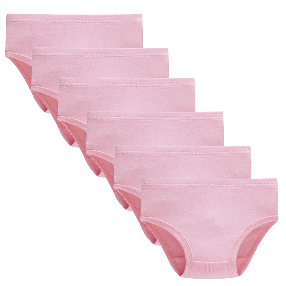Family Feeling Girls' Cotton Solid Underwear, Assorted Panties (Pack of 6) Pink Size 7 8