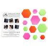 HEX Triple - Three Colour Kits - Hexagonal Down Jacket Self-Adhesive Repair Patches (Pink, Fluro Green and Fluro Orange) view 2