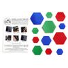 HEX Triple - Three Colour Kits - Hexagonal Down Jacket Self-Adhesive Repair Patches (Red, Blue and Green) view 1