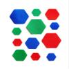 HEX Triple - Three Colour Kits - Hexagonal Down Jacket Self-Adhesive Repair Patches (Red, Blue and Green) view 2