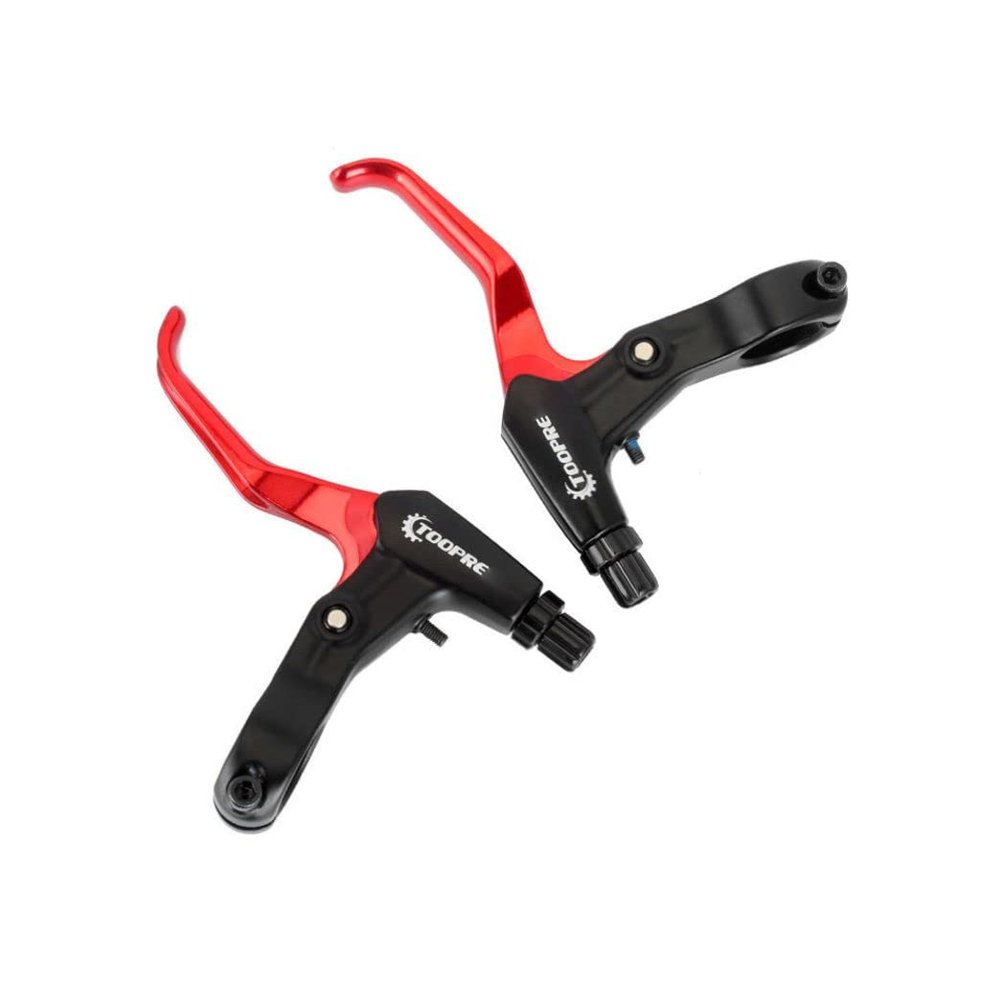 Bike Brake Handle 1 Pair Universal Aluminum MTB & Mountain Bicycle Brake Levers Diameter 22.3mm Front & Rear Brake Levers Drop Handlebar Set (Red)